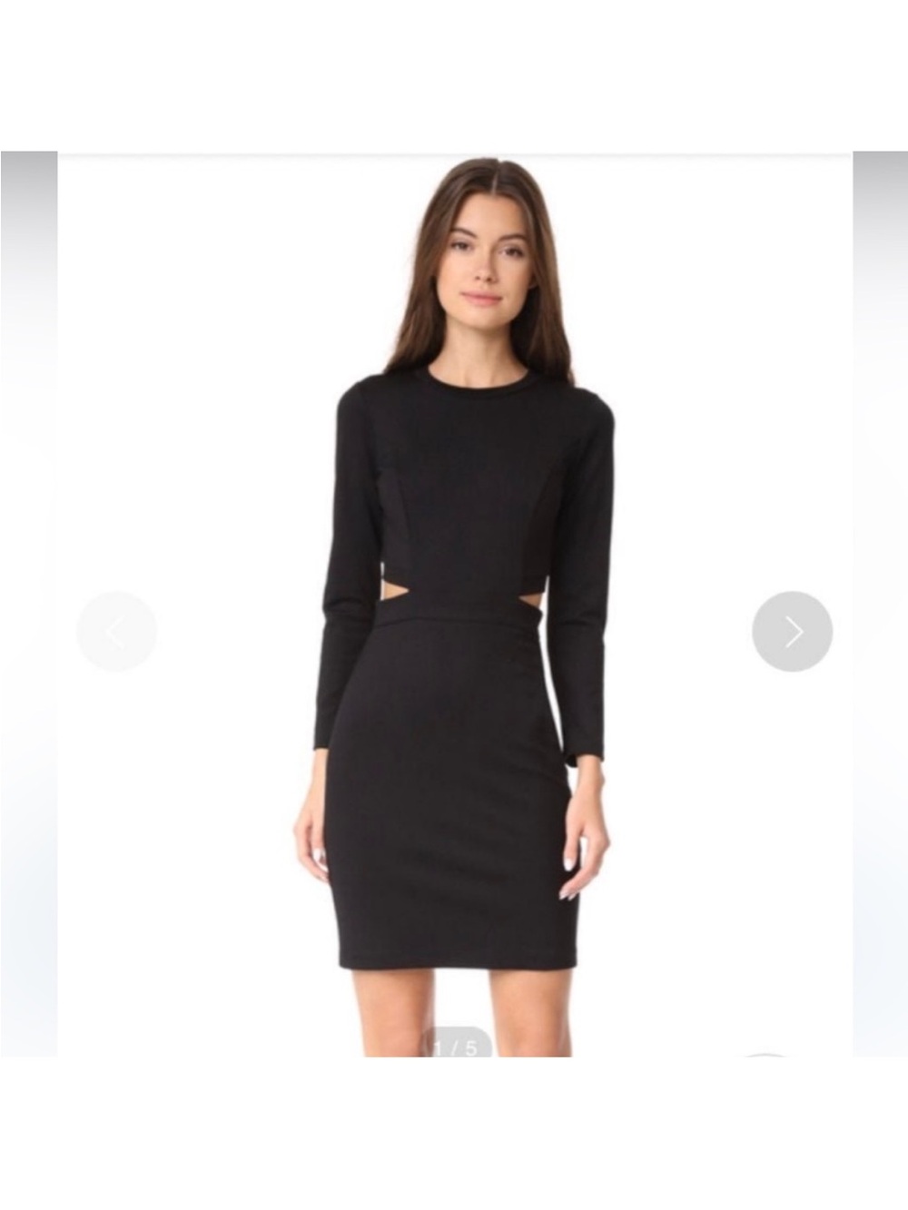 Amanda Uprichard Minka Dress - Long sleeve cut-out black dress